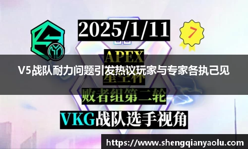 V5战队耐力问题引发热议玩家与专家各执己见